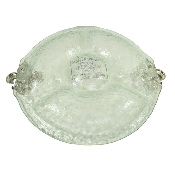 Thirstystone Fleur de Lis 4 Section 14 inch Glass Serving Dish New in Box - Picture 2 of 4